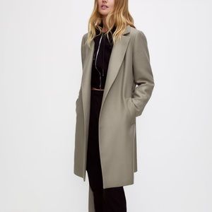 ZARA KHAKI LONG BELTED COAT